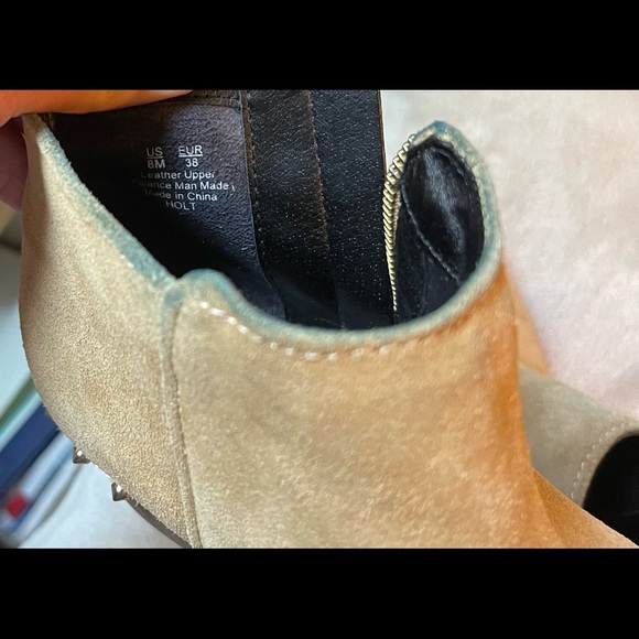 Circus by Sam Edelman Tan Suede Leather Upper Spiked Booties Size 8 - Picture 6 of 7